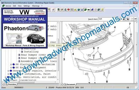 2006 Volkswagen Phaeton Service Repair Manual Software