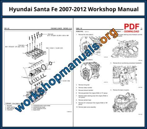 2007 2010 Hyundai Santa Fe Service Repair Workshop Manual Download 2007 2008 2009 2010