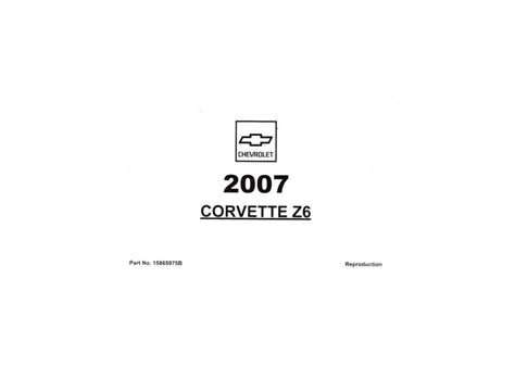 2007 Corvette Owners Manual