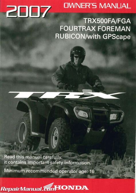 2007 Honda Foreman Rubicon Service Manual Download