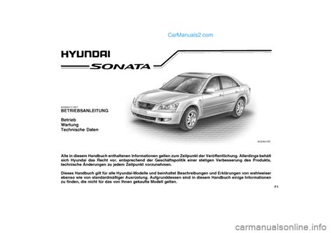 2007 Hyundai Coupe Betriebsanleitung German Manual and Wiring Diagram