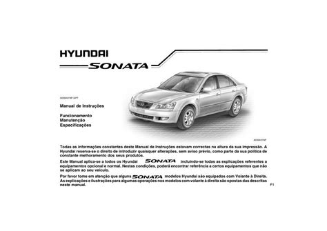 2007 Hyundai Sonata Manual DO Proprietario Portuguese Manual and Wiring Diagram