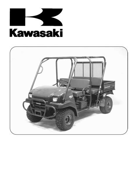 2007 Kawasaki Mule 3010 Trans 4 Times 4 Service Repair Manual Utv Atv Side By Side Pdf Download