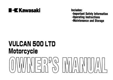 2007 Kawasaki Vulcan 500 Owners Manual