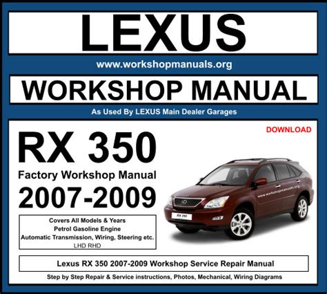 2007 Lexus Rx350 Service Repair Manual Software