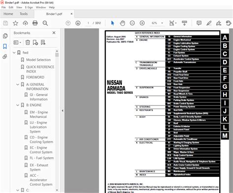2007 Nissan Armada Model Ta60 Series Workshop Service Manual