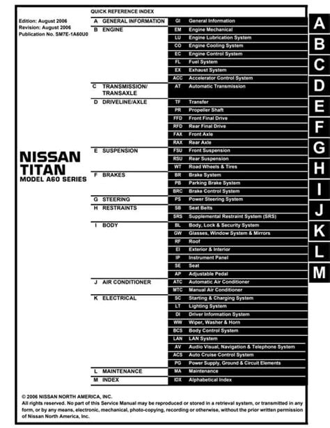 2007 Nissan Titan Service Repair Manual Download 07