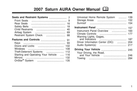 2007 Saturn Aura Repair Manual Free