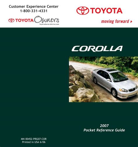 2007 Toyota Corolla Pocket Reference Guide Manual and Wiring Diagram