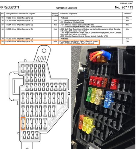 2007 Vw Rabbit Fuse Diagram