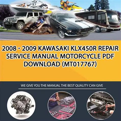 2008 2009 Kawasaki Klx450r Repair Service Manual Motorcycle Pdf Download