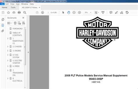 2008 Flt Police Models Service Manual Supplement