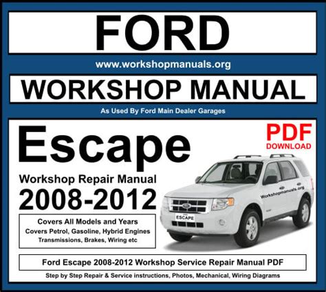 2008 Ford Escape Workshop Service Repair Manual Pdf