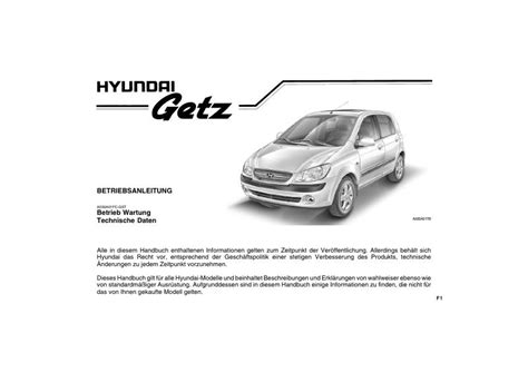2008 Hyundai Getz Betriebsanleitung German Manual and Wiring Diagram