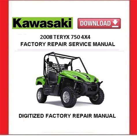 2008 Kawasaki Teryx 750 4x4 Repair Service Manual Kvf750 Pdf Download