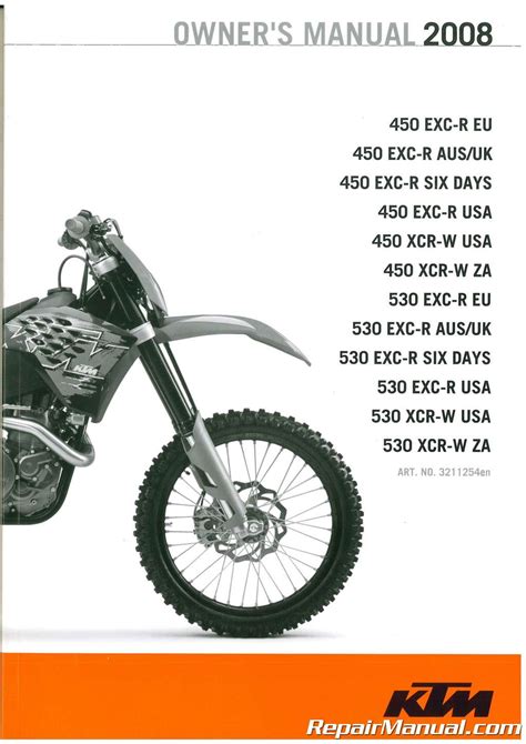 2008 Ktm Motorcycle 450 530 Service Repair Manual