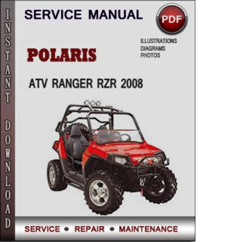 2008 Polaris Ranger Rzr Atv Service Repair Workshop Manual