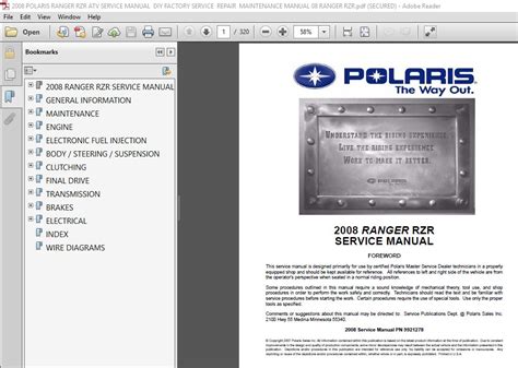 2008 Polaris Ranger Rzr Factory Service Manual Download