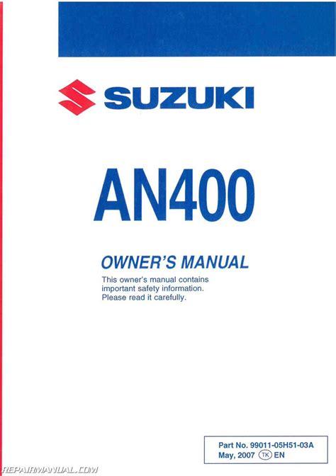 2008 Suzuki Burgman 400 Owner Manual