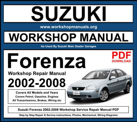 2008 Suzuki Forenza Service Repair Manual Software