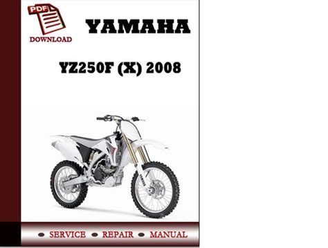 2008 Yamaha Yz250f Service Manual Download