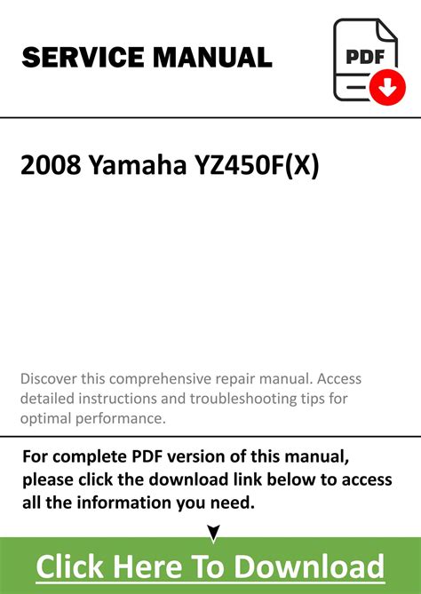 2008 Yamaha Yz450f Service Manual