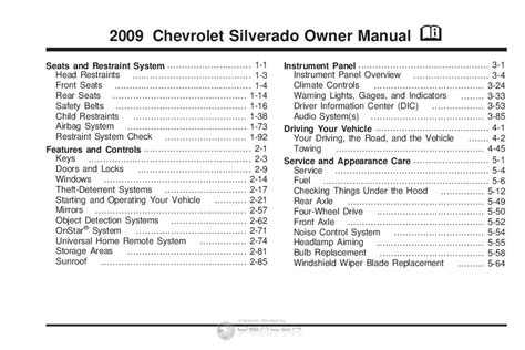 2009 Chevrolet Silverado Owners Manual