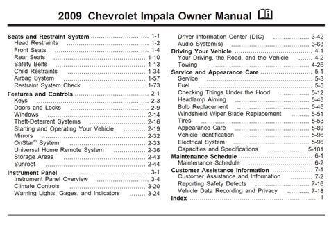 2009 Chevy Impala Owners Manual