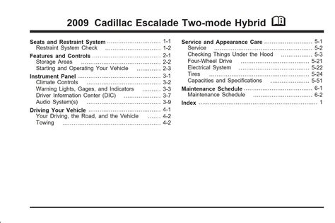 2009 Escalade Hybrid Service And Repair Manual