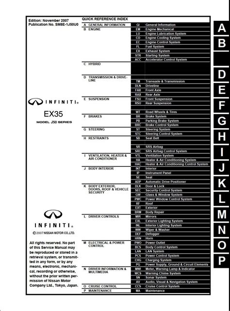 2009 Infinit Ex35 J50 Fsm Factor Service Repair Manual