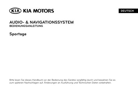 2009 Kia Sportage Betriebsanleitung German Manual and Wiring Diagram