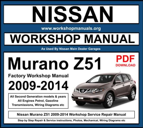 2009 Nissan Murano 09 Service Workshop Repair Manual
