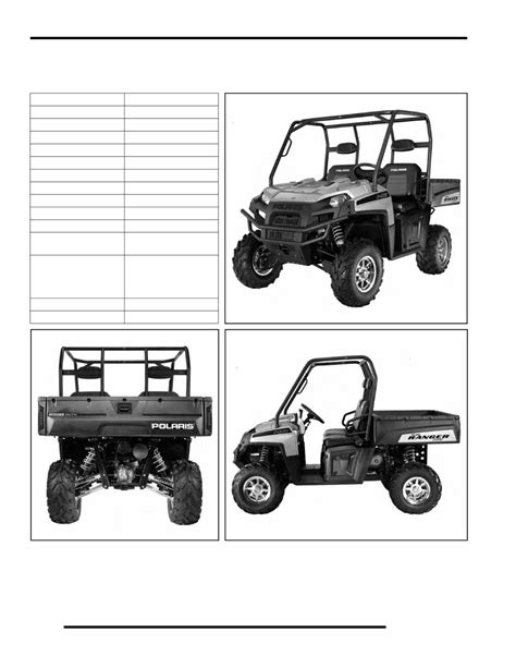 2009 Polaris Ranger 700 Xp Hd 4x4 Repair Manual