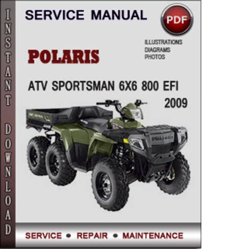 2009 Polaris Sportsman 800 Efi 6x6 Service Repair Workshop Manual Download