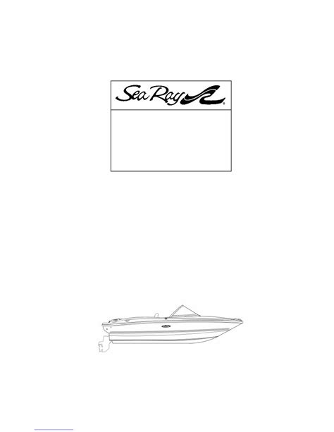 2009 Sea Ray Sport 175 Owners Manual