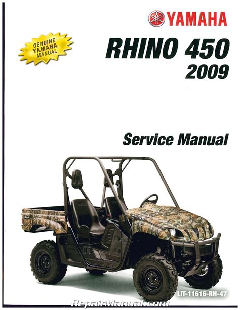 2009 Yamaha Yxr450 Rhino Side X Side Service Repair Manual Download 09