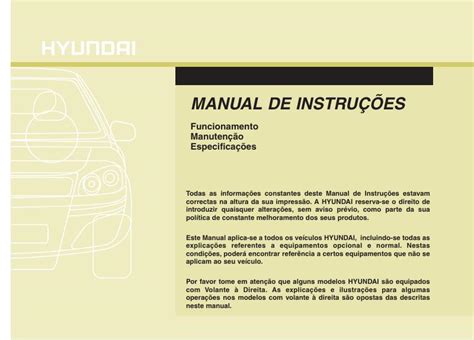 2010 Hyundai Tucson Manual DO Proprietario Portuguese Manual and Wiring Diagram