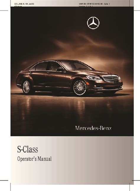 2010 Mercedes Benz S Class S65 Amg Owners Manual