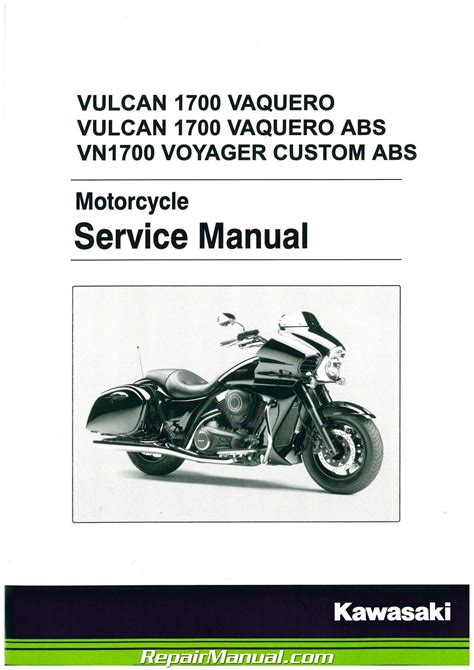 2011 2012 Kawasaki Vulcan 1700 Vaquero Service Repair Manual Motorcycle Pdf Download