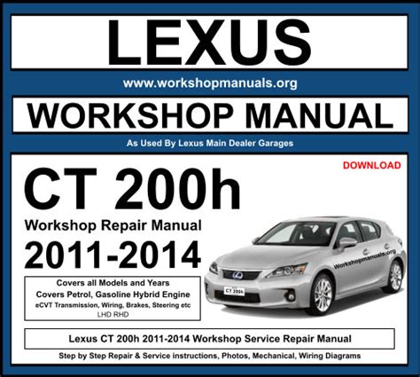 2011 Lexus Ct200h Service Repair Manual Software