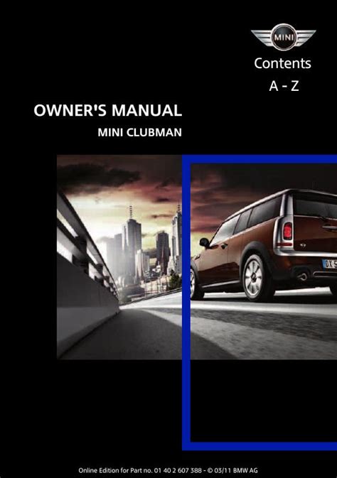 2011 MINI Clubman With Connected Manual and Wiring Diagram