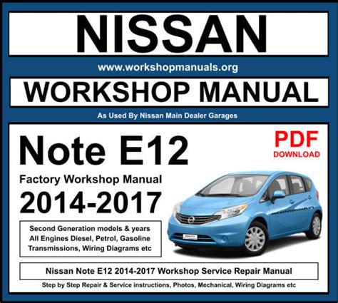 2012 2014 Versa Note E12 Repair And Service Manual
