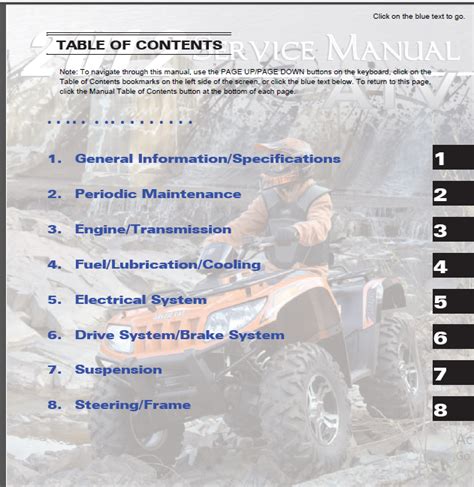 2012 Arctic Cat 450 1000 Atv Repair Manual