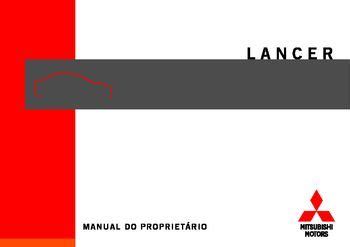 2012 Mitsubishi Lancer Manual DO Proprietario Portuguese Manual and Wiring Diagram