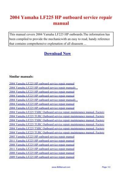 2012 Yamaha Lf225 Hp Outboard Service Repair Manual