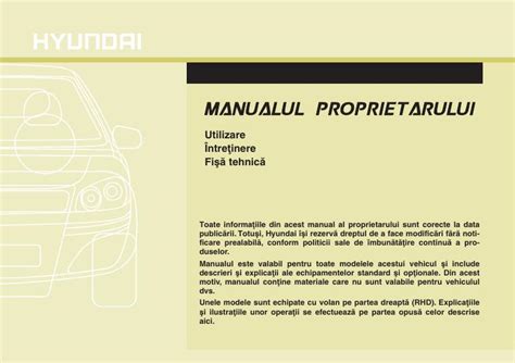 2013 Hyundai Santa FE Manualul DE Utilizare Romanian Manual and Wiring Diagram