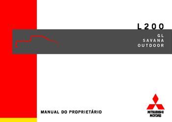 2013 Mitsubishi L200 Outdoor Manual DO Proprietario Portuguese Manual and Wiring Diagram