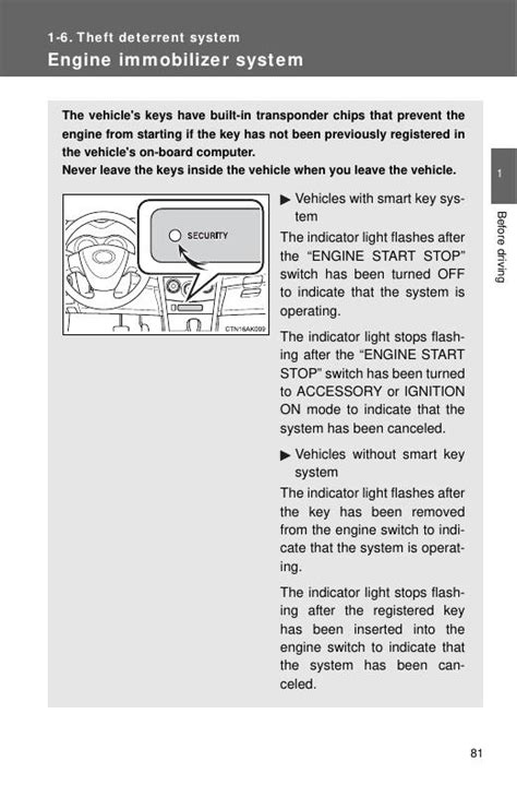 2013 Toyota Corolla Theft Deterrent System Manual and Wiring Diagram