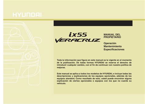 2015 Hyundai Veracruz Manual Del Propietario Spanish Manual and Wiring Diagram