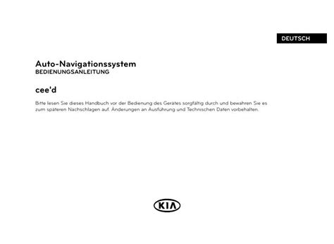 2015 Kia Cee D Auto Navigationssystem German Manual and Wiring Diagram